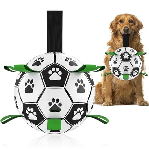 HETOO Dog Toys, Interactive Dog Football Toys with Grab Tabs, Durable Dog Balls for Small Medium Breed Dog Water Toy Indoor & Outdoor, Gift for Dogs