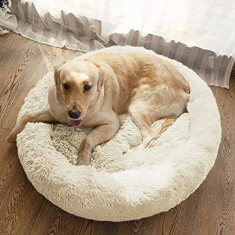 Mirkoo Round Dog Bed Cuddler Washable Round Pet Bed for Cats and Medium Dogs Comforting Dog Bed