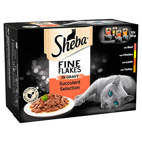 Sheba Fine Flakes Poultry Collection in Jelly 40 Pouches, Adult Wet Cat Food