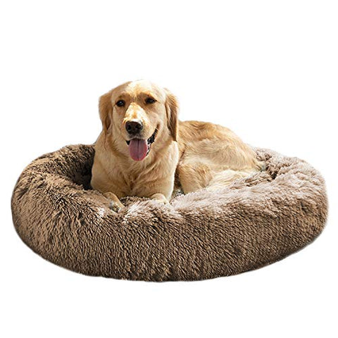 Mirkoo Round Dog Bed Cuddler Washable Round Pet Bed for Cats and Medium Dogs Comforting Dog Bed