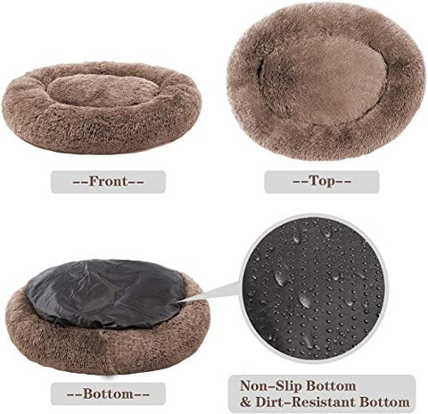 Mirkoo Round Bed for Small Medium Large Dogs, Ultra Soft Pet Bed Machine Washable