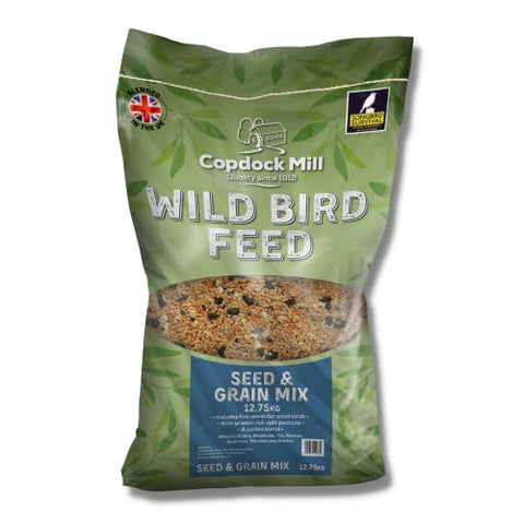 Copdock Mill Wild Bird Seed & Grain Mix 20kg Bag – All Year-Round High-Energy Wild Bird Food – 100% Natural Ingredients Including Sunflower Seeds and Peanuts