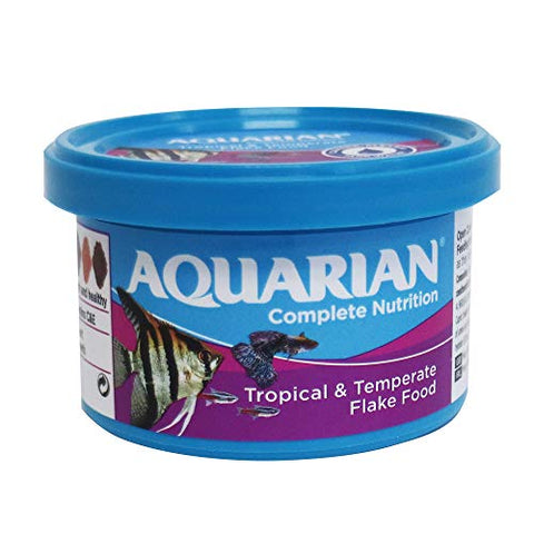 AQUARIAN Complete Nutrition, Aquarium Tropical & Temperate Fish Food Flakes