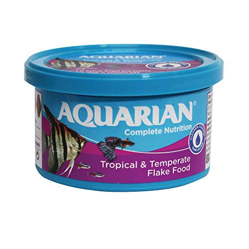AQUARIAN Complete Nutrition, Aquarium Tropical & Temperate Fish Food Flakes