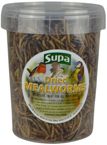 Supa Dried Mealworms for Wild Birds, 3 Litre Bucket, High Energy Protein Rich Treat For Garden Birds, Attract More Birds To Your Garden, Quality Wild Bird Food.