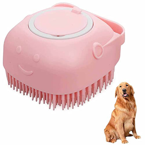 Dog Cat Bath Brush Soft Silicone Dog Rubber Bathing Brush Pet Grooming Shampoo Dispenser Brushes Puppy Cats Shower Hair Fur Grooming Cleaning Scrubber for Short Haired Dogs Cats Shower