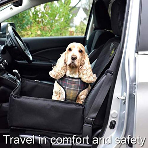 Heritage Accessories - Dog Car Seat for Small to Medium Dogs, Car Seat Cover for Dogs with Safety Harness Seat Belt, Waterproof Protective Car Booster Seat for Dogs & Puppies