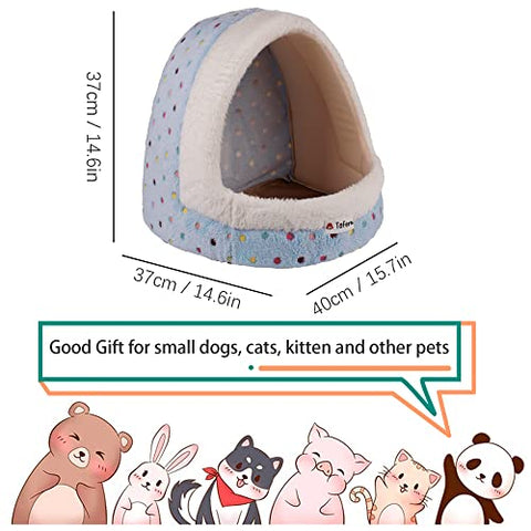 Tofern Cat Bed Small Dog Bed Pet Cave Bed For Puppy Kitten Rabbit Cute Fleece Igloo House for Small Dogs Indoor Cats Non-Slip Warm Washable Tent House