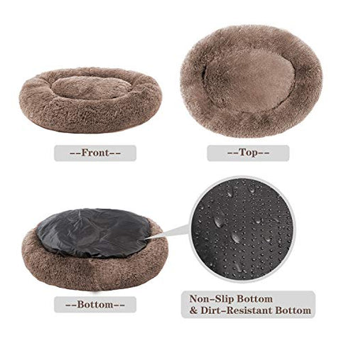 Mirkoo Round Bed for Small Medium Large Dogs, Ultra Soft Pet Bed Machine Washable