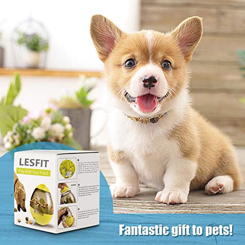 Lesfit Dog Food Ball, Pet Food Dispenser Toys IQ Treat Interactive Feeder Balls Smart Puzzle Toy for Dogs and Cats