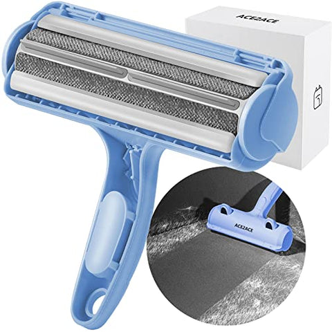 ACE2ACE Pet Hair Remover Roller, Reusable Animal Hair Removal Brush for Dogs and Cats, Easy to Clean Fixed Areas Pet Fur from Carpet, Furniture, Rugs, Stairs, bedding and Sofa