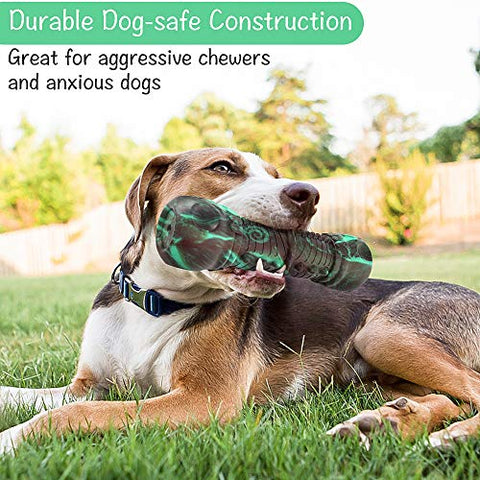 HETOO Dog Toys, Indestructible Tough Squeaky Dog Chew Toy For Aggressive Chewers Large Medium Breed Dog Toothbrush Dental Care